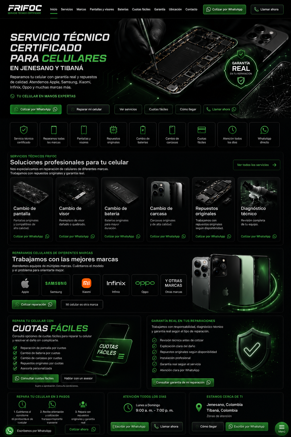 Cambio de pantalla y visor Frifoc